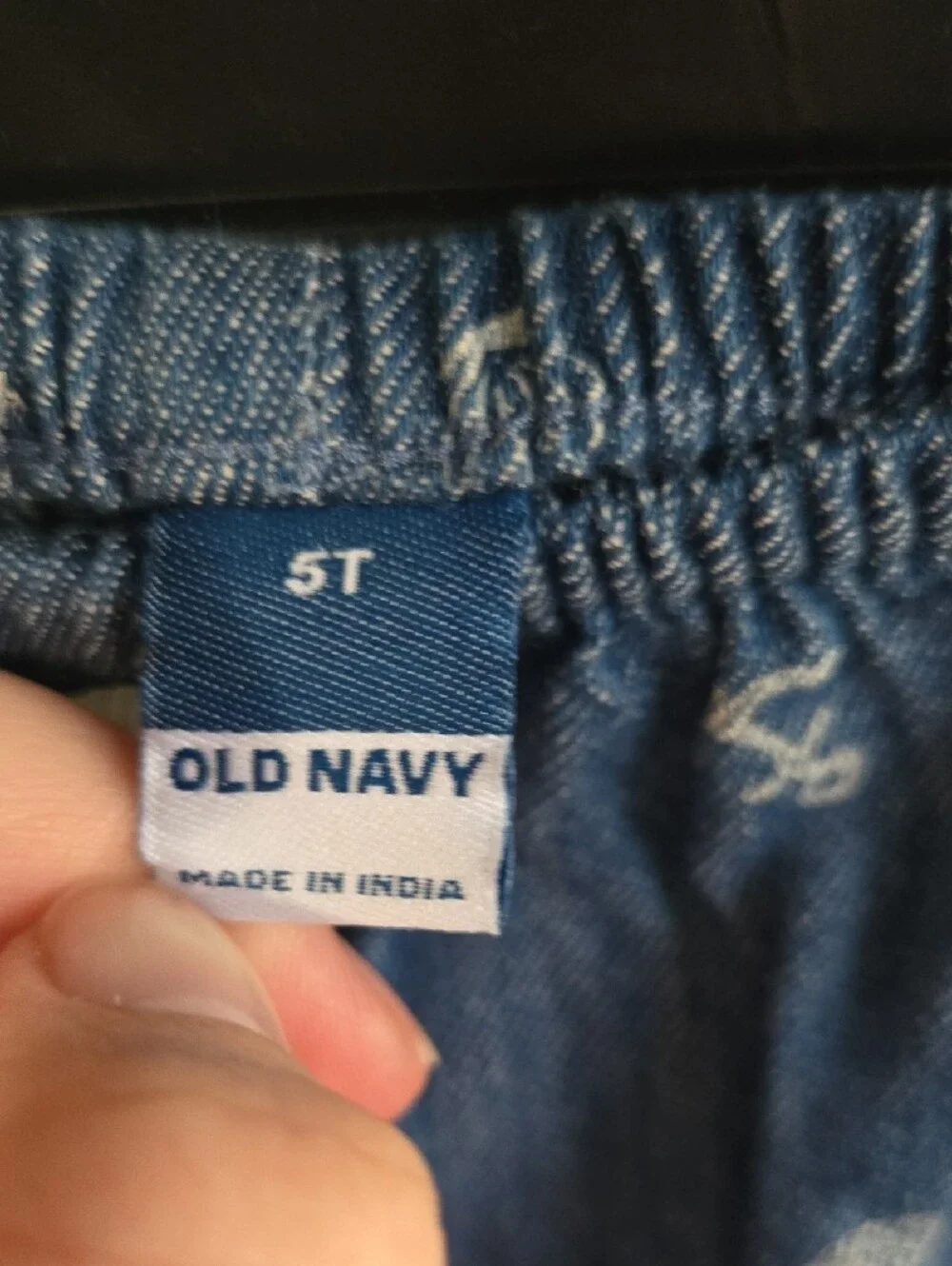 Old Navy Blue Denim Tank & Shorts Set with White Nautical Prints